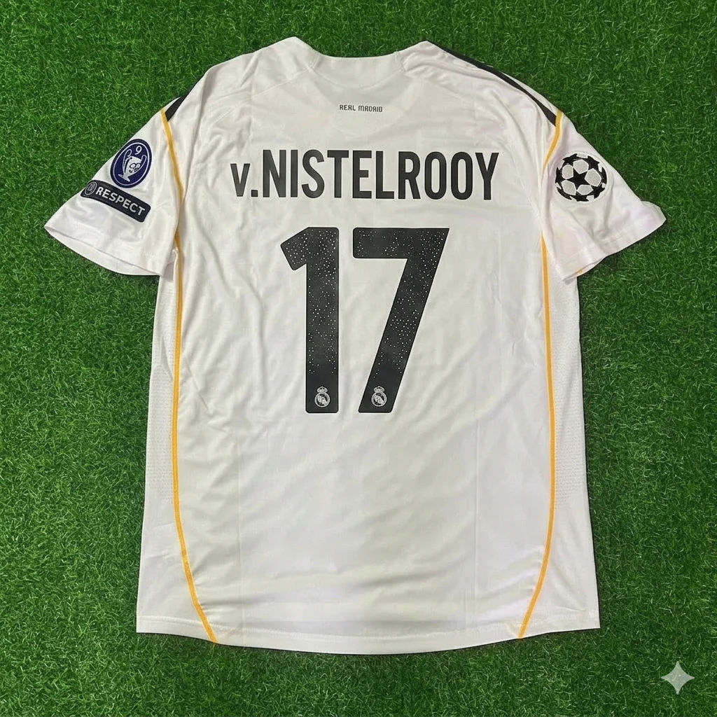 Ruud Van Nistelrooy Real Madrid 2009 2010 Retro Jersey Soccer Shirt Trikot