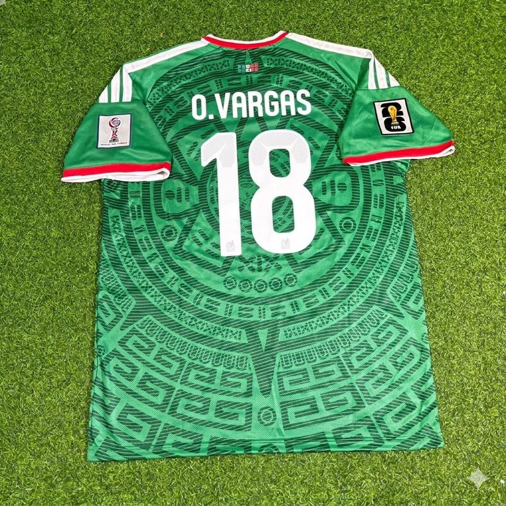 Obed Vargas Mexico 2026 World Cup Home Green Football Jersey