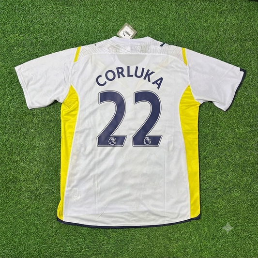 Vedran Ćorluka #22 Tottenham 2009–2010 Weißes Retro-Fußballtrikot-Set