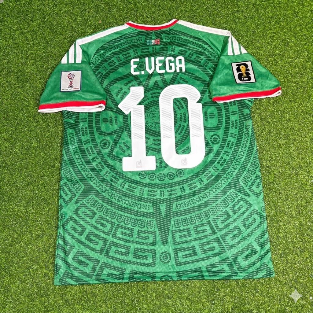 Ernesto Vega Mexico 2026 World Cup Home Green Football Jersey