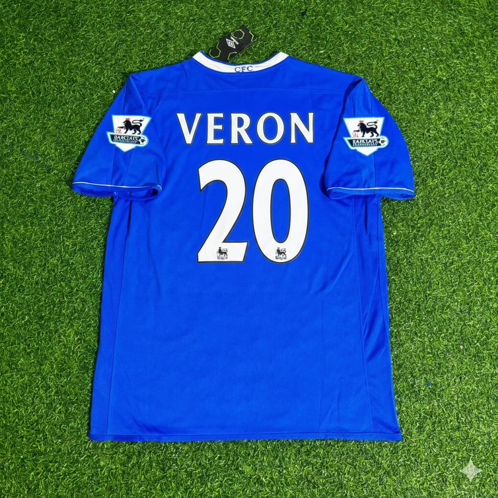 Juan Sebastian Veron Chelsea 2003 2005 Season Home Navy Blue Retro Jersey Trikot Soccer Shirt