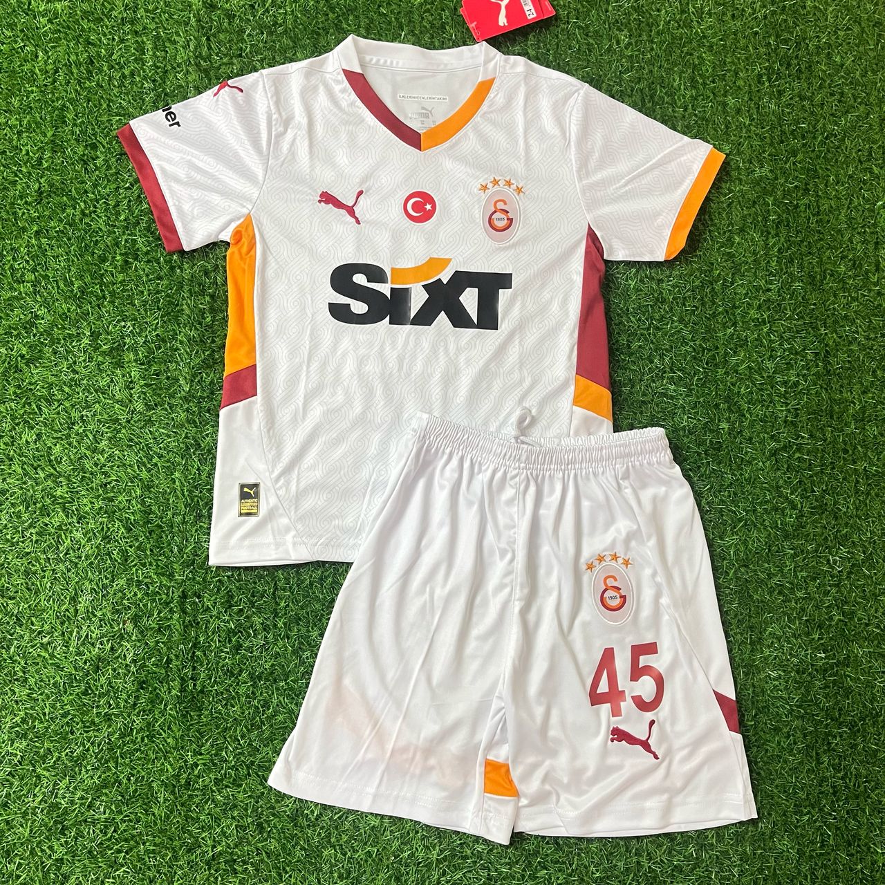 Mauro Icardi 9 Galatasaray Beyaz Cocuk Formasi KinderTrikot Kids Kit Set Maillot Enfant Soccer Shirt