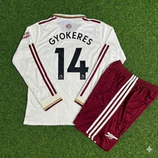 Viktor Gyökeres #14 Arsenal Enfants Manches Longues Nouvelle Saison 2026 Maillot Kit Football Trikot Maillot Maglia