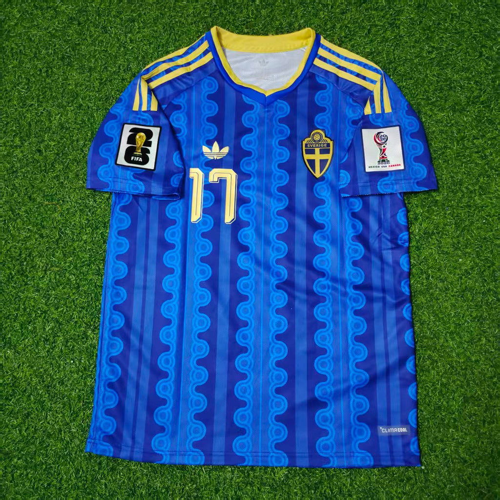 Viktor Gyökeres Schweden WM 2026 Auswärts Blaues Fußballtrikot