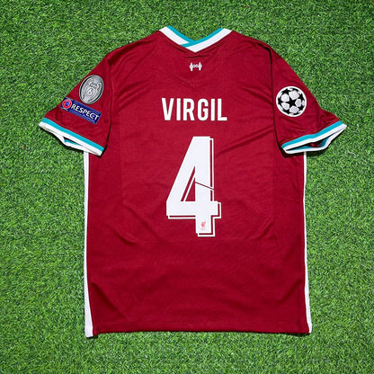 Virgil van Dijk #4 Liverpool 2020-21 Heim Retro Fußballtrikot