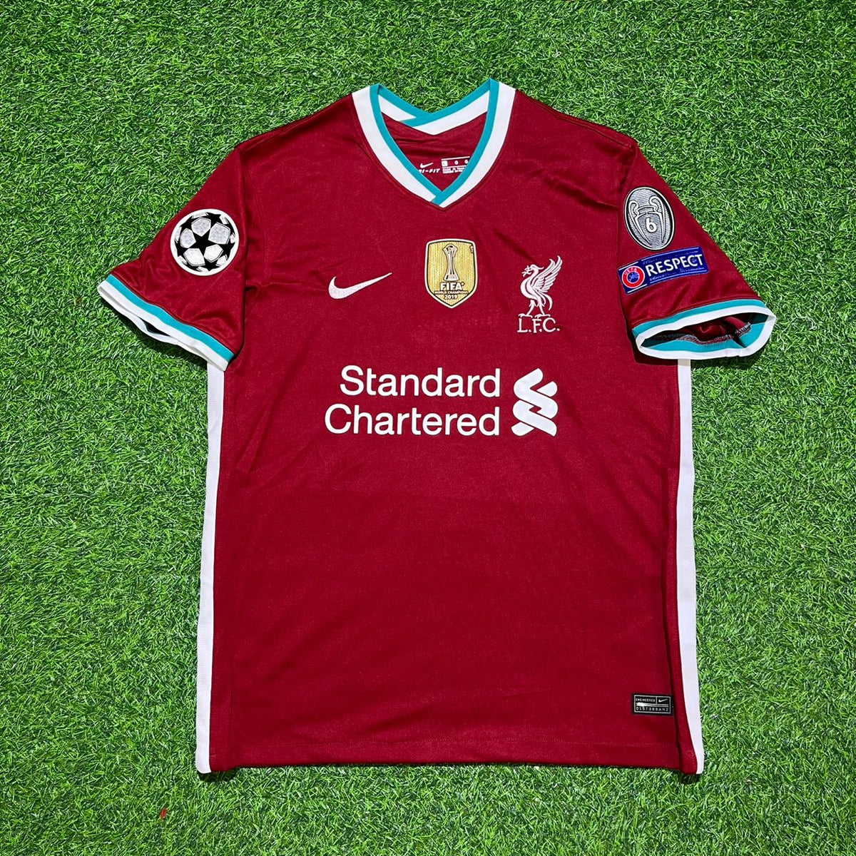 Maillot de football rétro domicile Virgil van Dijk #4 Liverpool 2020-21