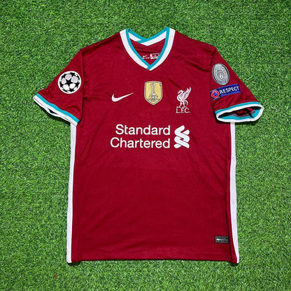 Virgil van Dijk #4 Liverpool 2020-21 Heim Retro Fußballtrikot