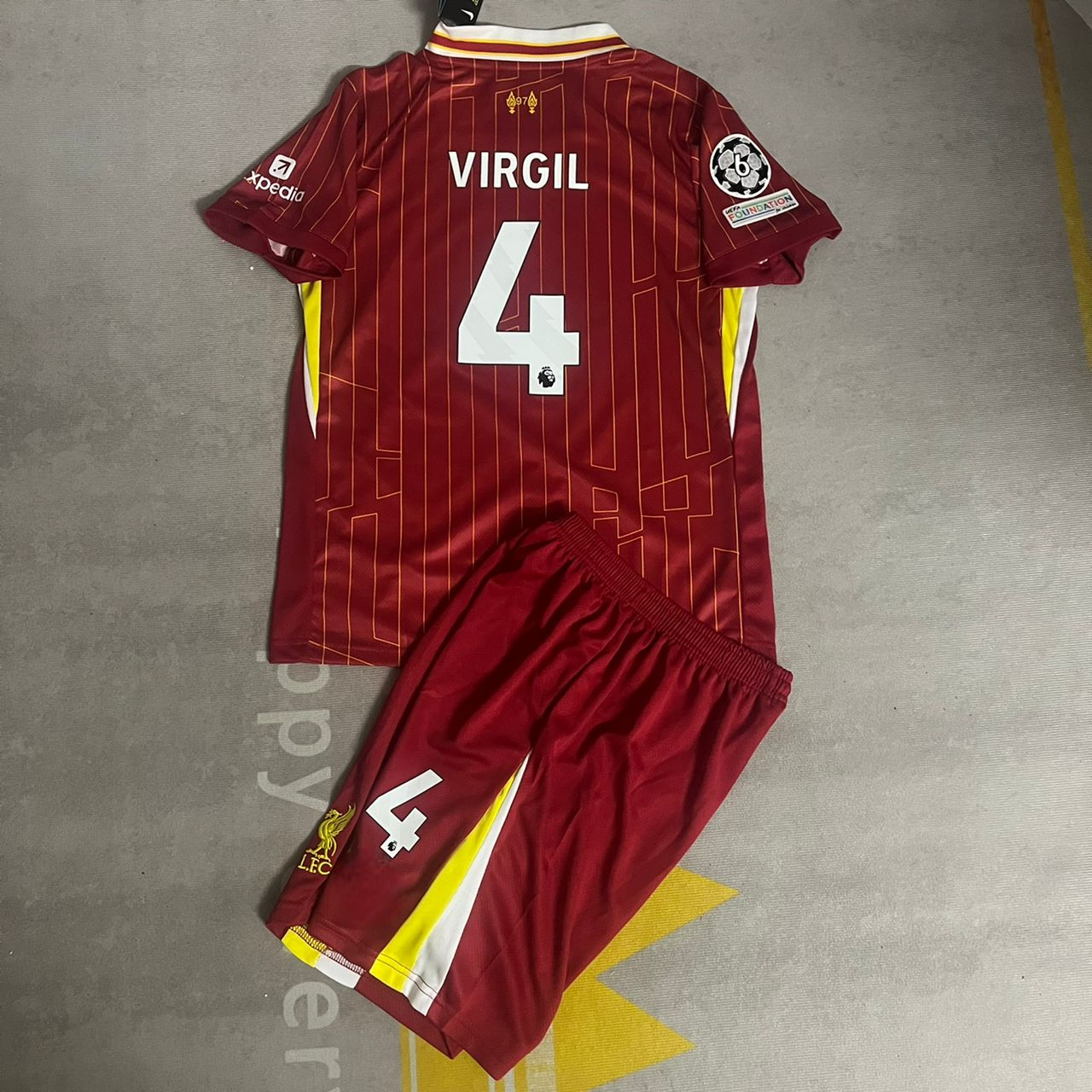 Liverpool Virgil van Dijk Kinder Trikot Set Retro Fußball Trikot