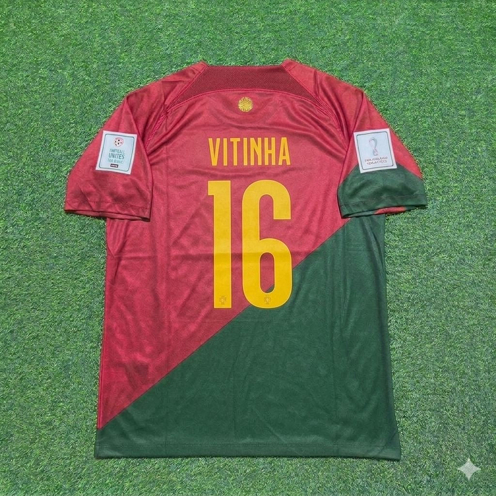 Vitinha #16  Portugal 2022 World Cup Home Retro Football Jersey