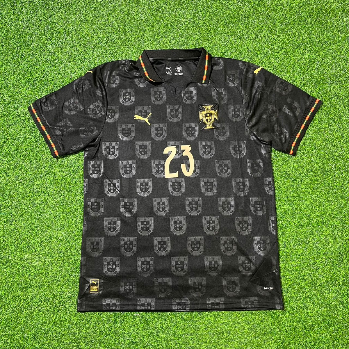 Vitinha Portugal 2025/26 New Season Black Football Jersey Kit