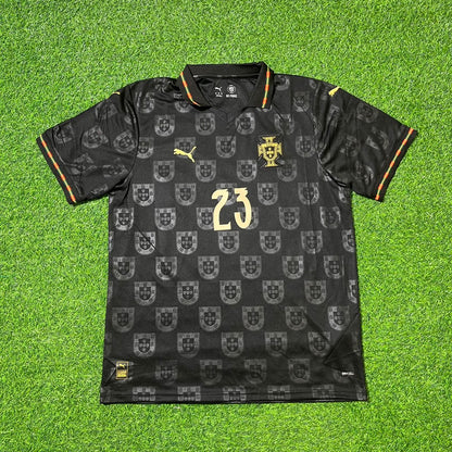 Vitinha Portugal 2025/26 New Season Black Football Jersey Kit