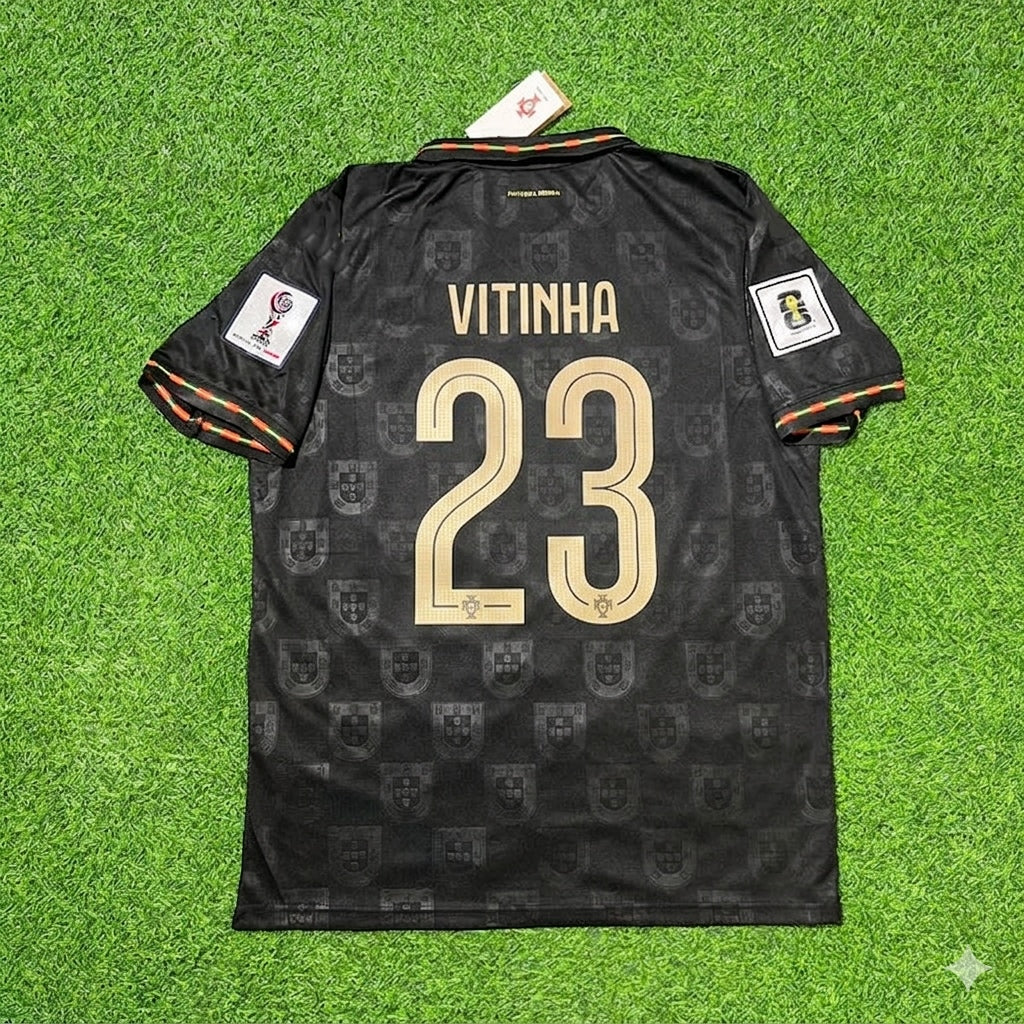 Vitinha #23 Portugal WM 2026 Schwarzes Fußballtrikot