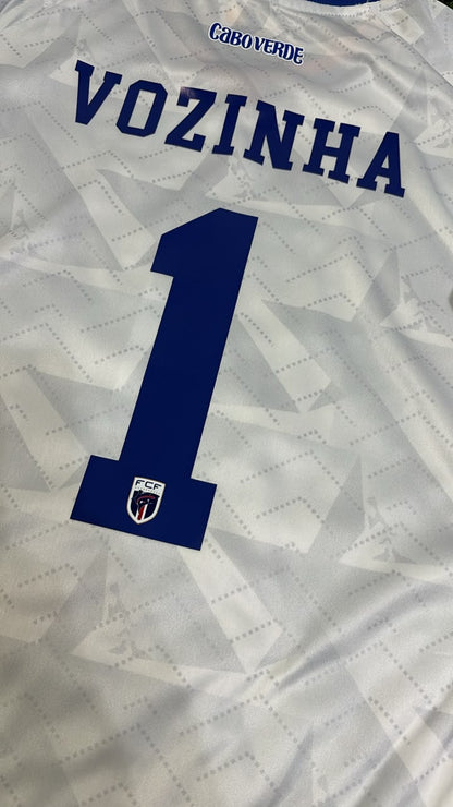 Vozinha #1 Kap Verde Torwart 2026 WM Kinder weißes Fußballtrikot