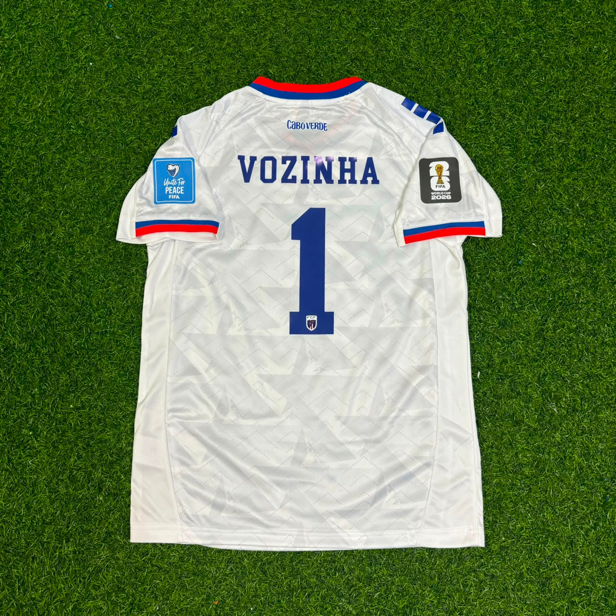 Vozinha #1 Kap Verde Torwart 2026 WM Kinder weißes Fußballtrikot