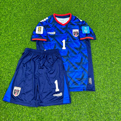 Vozinha Kap Verde 2026 Kinder-Fußballtrikot, Blau