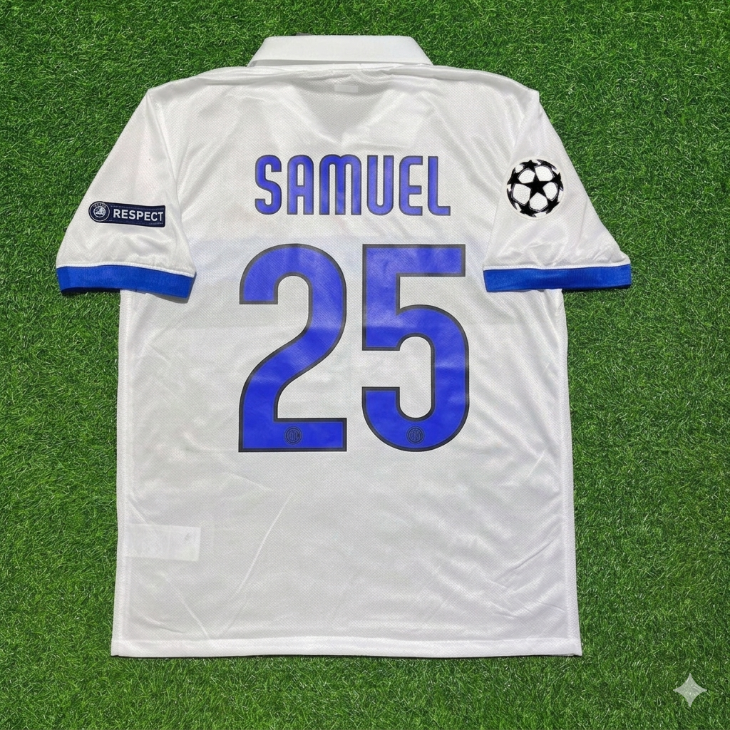 Camiseta de fútbol retro blanca del Walter Samuel Inter 2009/2010