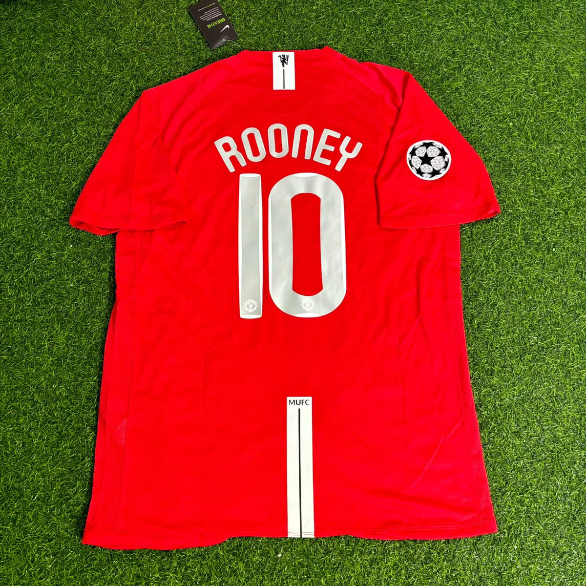 Wayne Rooney Manchester United 2008 Champions League Final Retro Football Jersey Kit