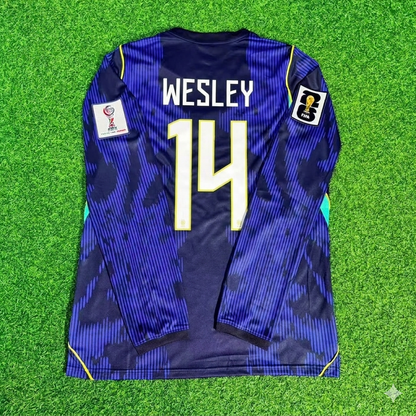 Wesley 14# Brazil 2026 World Cup Sleeve Blue Away Jersey Trikot