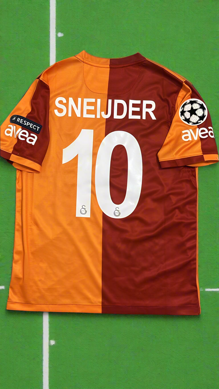 Wesley Sneijder 10 Galatasaray Retro 2013-2014 Formasi Home Jersey Trikot Maillot