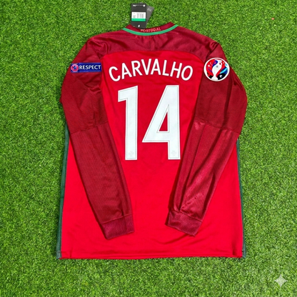William Carvalho 14 - Portugal EURO 2016 Finale Retro-Fußballtrikot mit langen Ärmeln