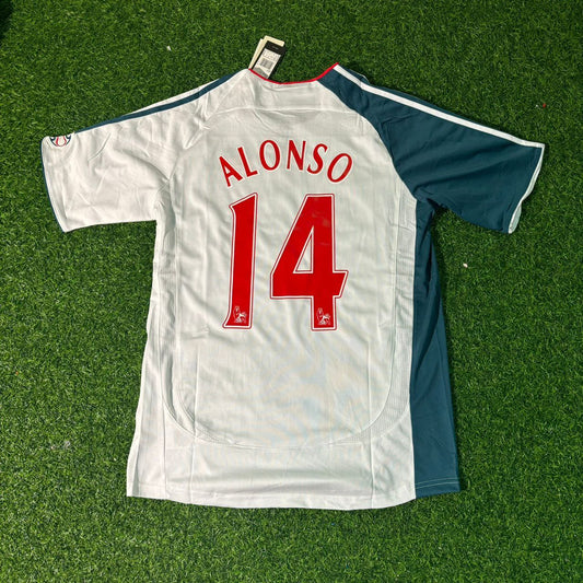Xabi Alonso Liverpool 2006/2007 Premier League White Retro Football Jersey