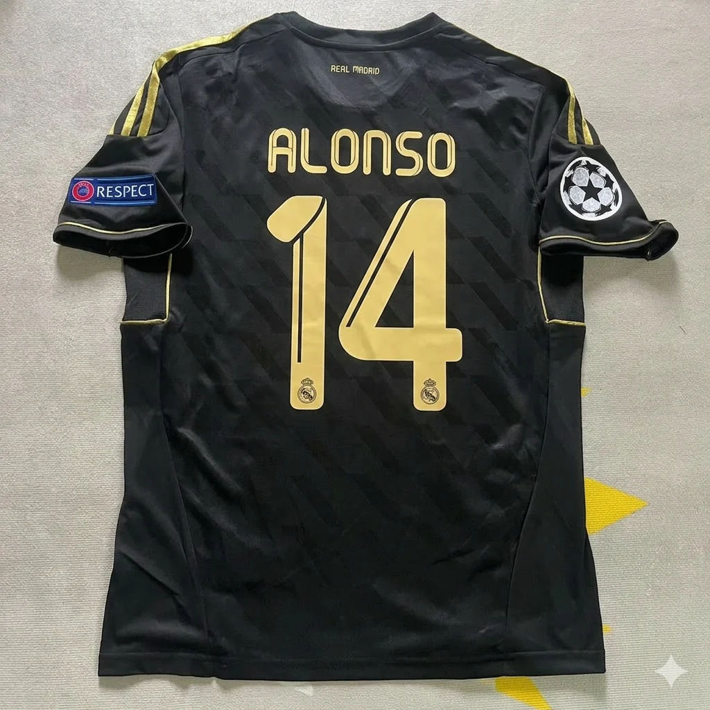 Xabi Alonso 14-  Real  Madrid 2011-2012  Champions League Retro Jersey Soccer Shirt
