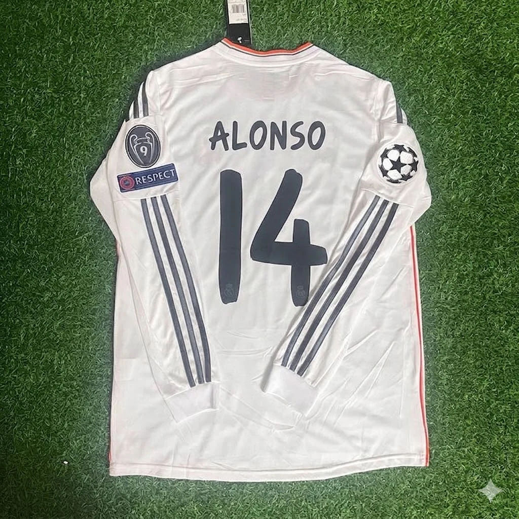 Xabi Alonso #14 Real 2014 Lisbon Final Long Sleeve Jersey Soccer Shirt