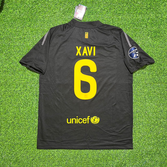 Maillot de football rétro Xavi Barcelone 2011-2012 noir