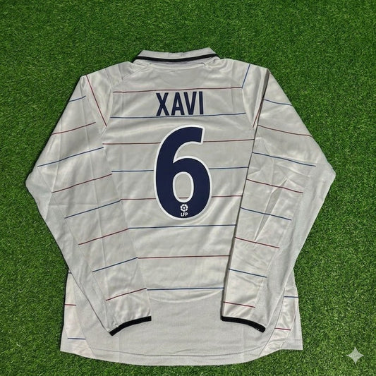 Xavi #6 Barcelona 2003 2004 Away Long Sleeve Retro Football Jersey Kit