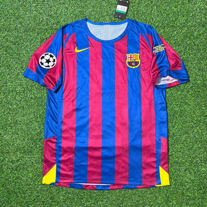 Xavi Hernandez Barcelona 2006 Final Retro Short Sleeve Football Jersey