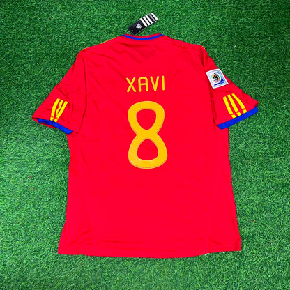 Xavi Hernandez 8 – Spain 2010 World Cup Retro Kit Jersey – | Trikot | Maillot Soccer Shirt