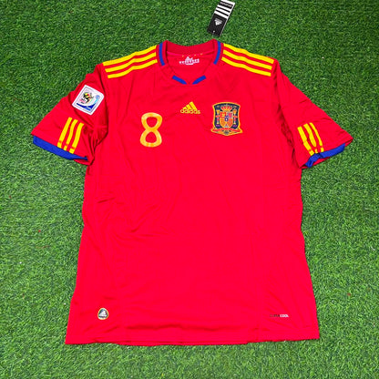 Xavi Hernandez 8 – Spain 2010 World Cup Retro Kit Jersey – | Trikot | Maillot Soccer Shirt