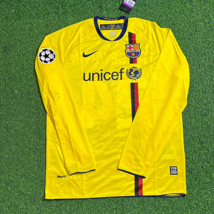 Camiseta de fútbol retro amarilla de visitante del FC Barcelona temporada 08/09 de Yaya Touré