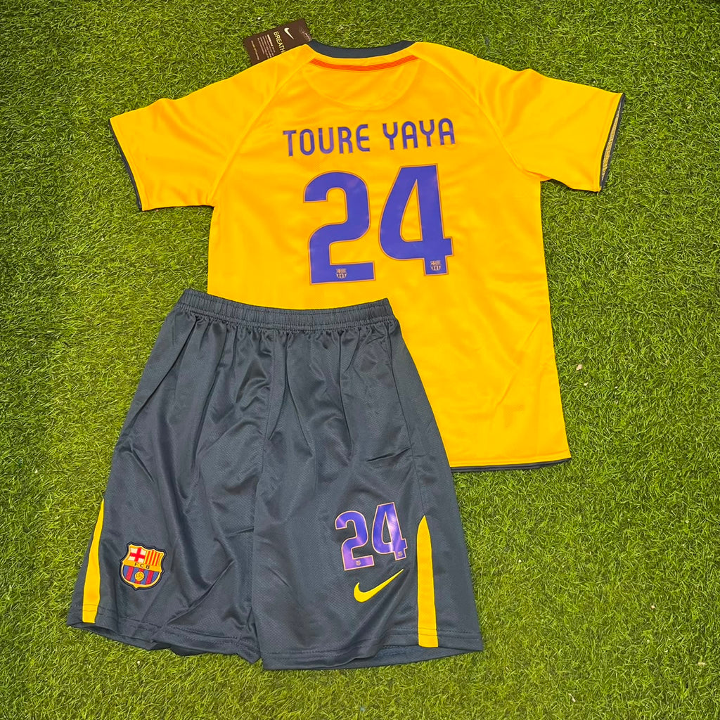 Yaya Touré Barcelona 2008-2009 Gelbes Retro Kinder Trikot