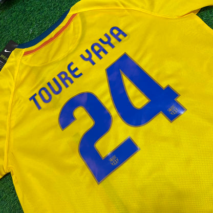 Camiseta de fútbol retro infantil amarilla del Barcelona 2008-2009 de Yaya Touré