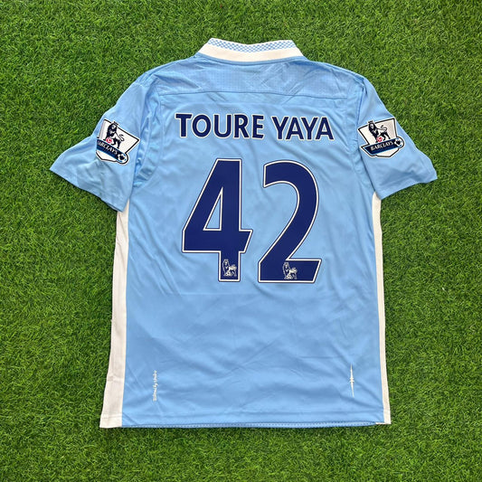 Yaya Toure 42 Manchester City 2011/12 Heimtrikot Blau Retro Trikot Trikot Trikot Fußballshirt