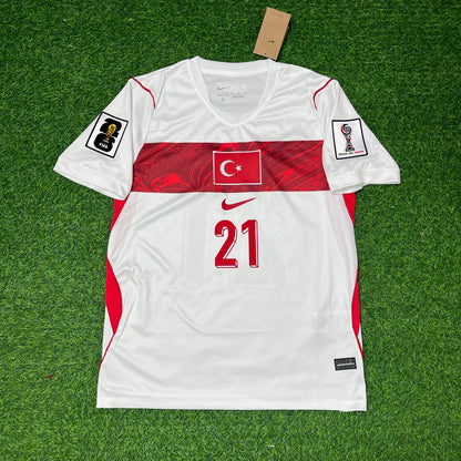 Yunus Akgün Turkey Türkiye 2026 World Cup Away White Football Jersey