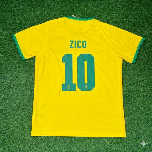 Zico Brazil Football Retro Jersey Trikot Maillot