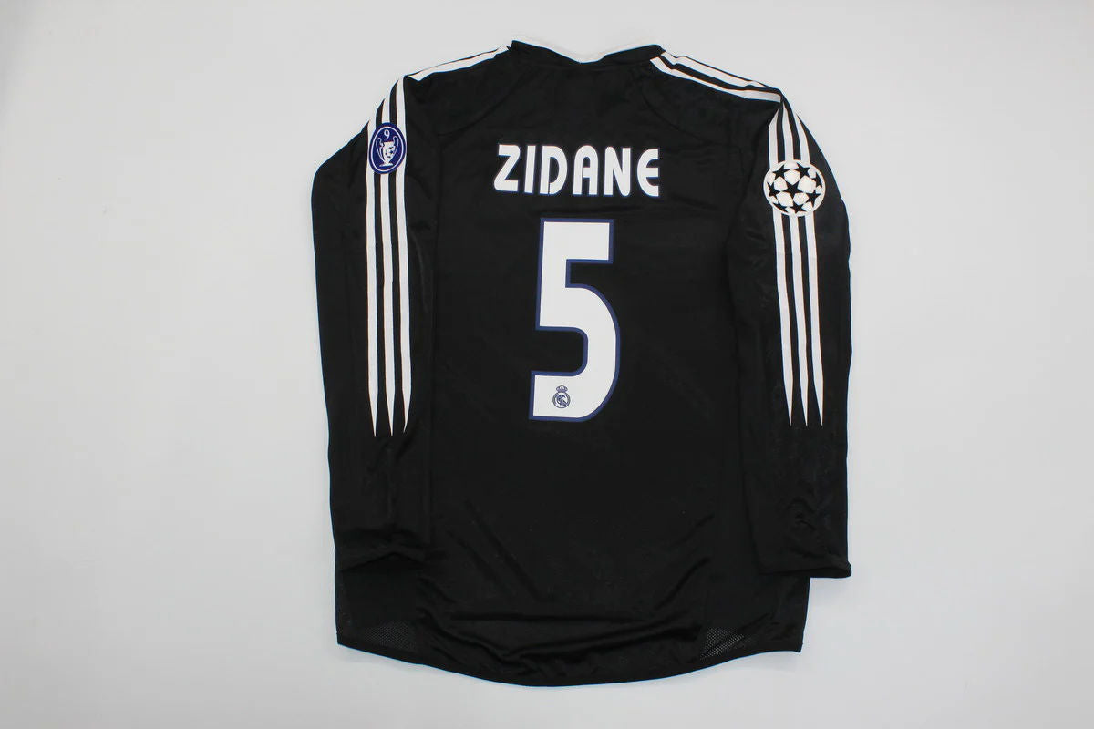 David Beckham Real Madrid 2004-2005 Away Black Long Sleeve Retro Jersey