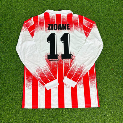 Zinedine Zidane Cannes 11 Number 1990/1992 Retro Long Sleeve Football Jersey Kit