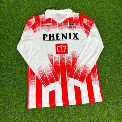 Zinedine Zidane Cannes 11 Number 1990/1992 Retro Long Sleeve Football Jersey Kit