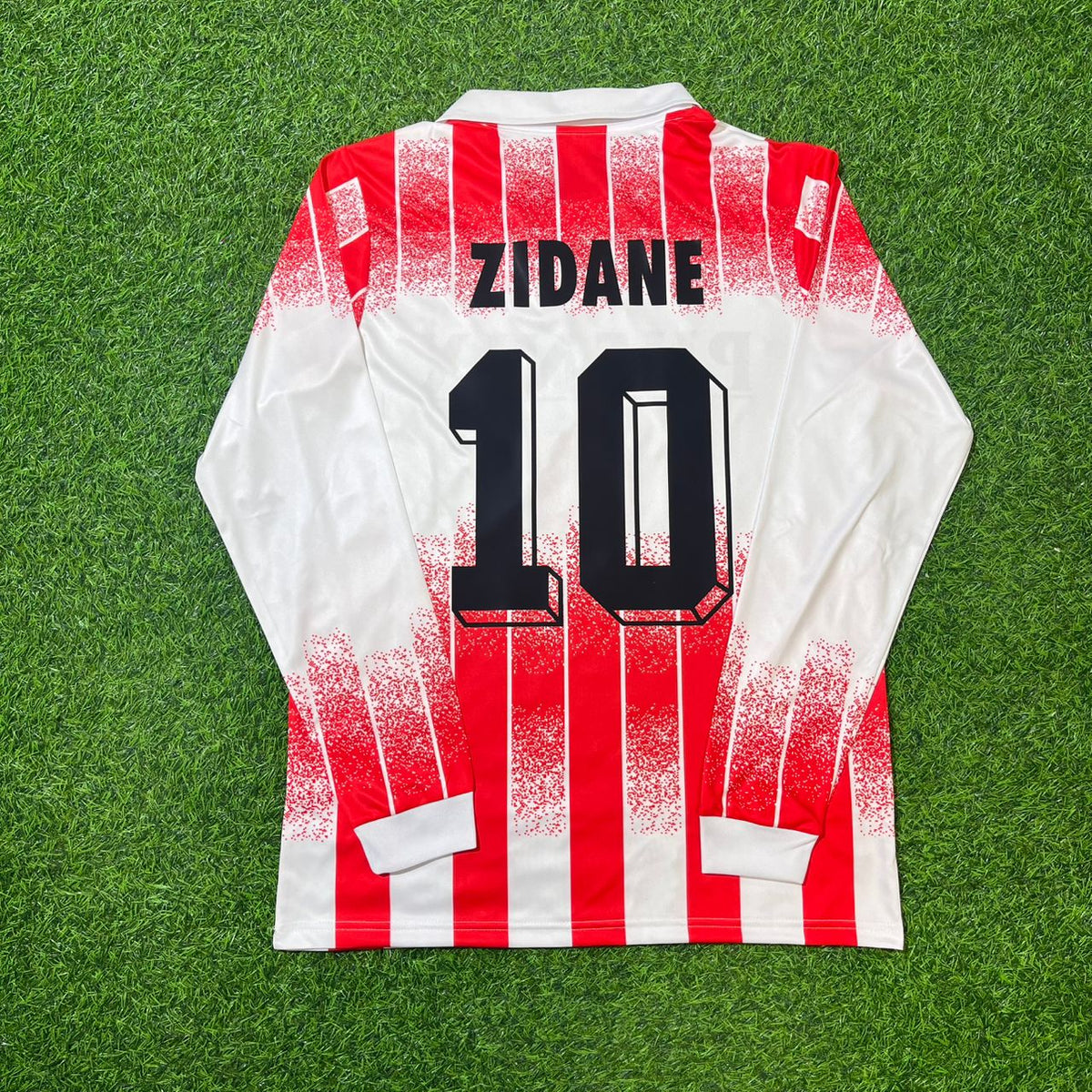 Zinedine Zidane Cannes 1990–1992 Retro Langarm-Fußballtrikot-Set