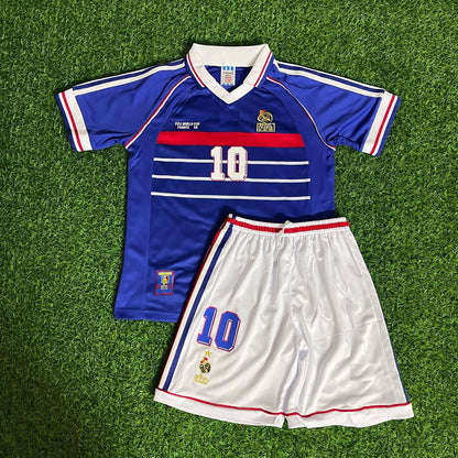 Zinedine Zidane Frankreich 1998 Heimtrikot für Kinder – Kit Trikot für Kinder – | KinderTrikot | Maillot Enfant Fußballtrikot