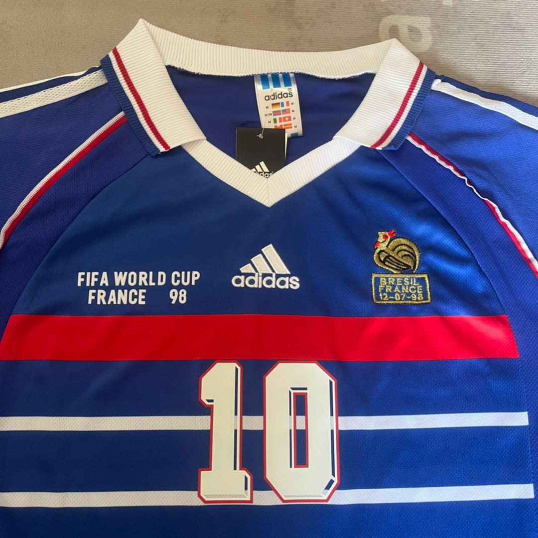 Zinedine Zidane France 1998 World Cup Retro Football Jersey Maillot Trikot Soccer Shirt