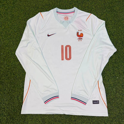 Camiseta de fútbol retro de manga larga de visitante de Francia de Zinedine Zidane Trikot Maillot