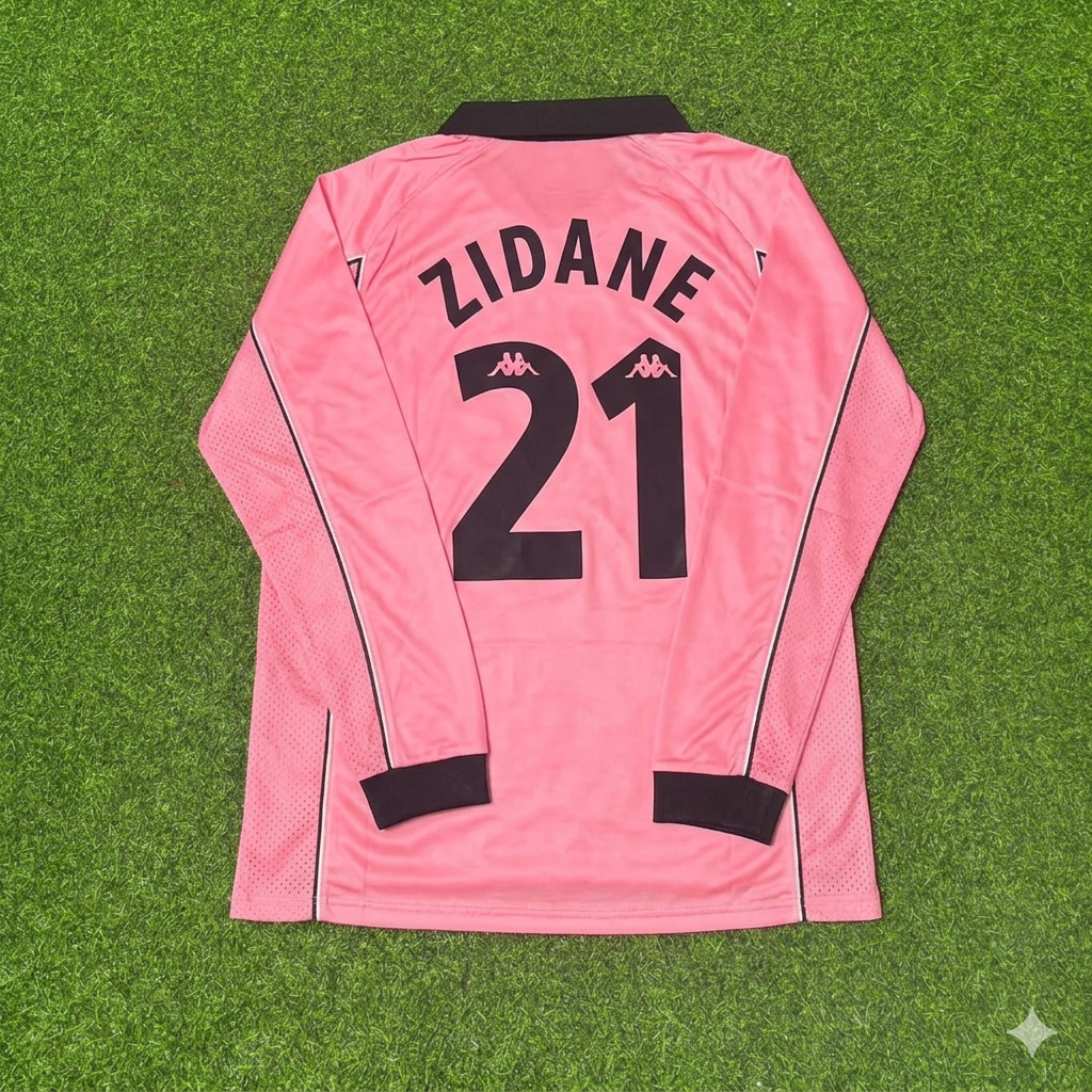 Zinédine Zidane #21 Juventus 1995 Rosa Camiseta Equipación Jersey Maillot