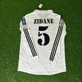 Zinedine Zidane Real Madrid 2001 Champions League Final Long Sleeve Football Jersey