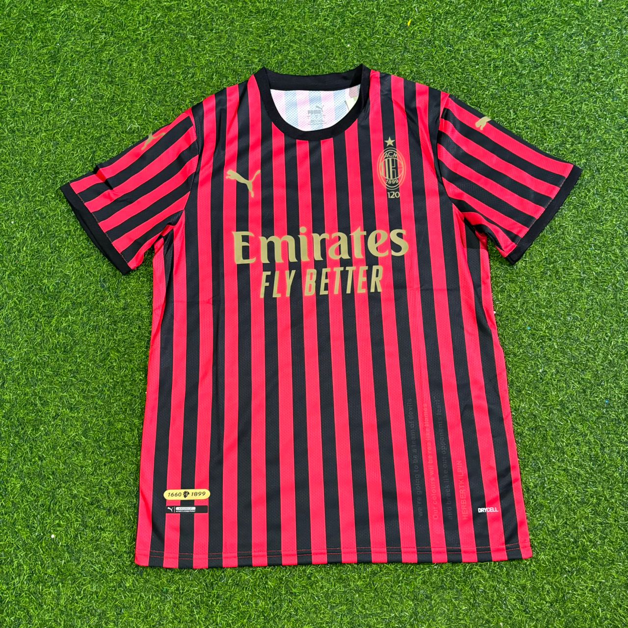 Ronaldinho Gaucho AC Milan 120. Jubiläum Sondertrikot Gold Retro Fußballtrikot