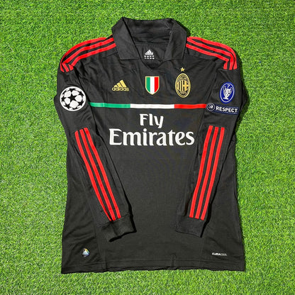 AC Milan 2011/12 Red and Black Retro Football Jersey – Clarence Seedorf