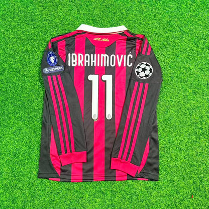 Zlatan Ibrahimovic AC Milan Kids Retro Long Sleeve Football Jersey